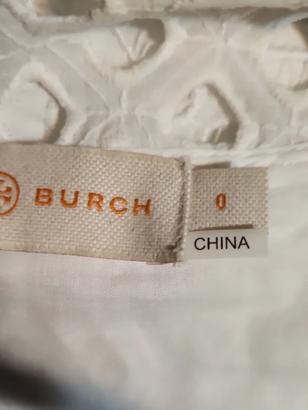 Tory Burch Women's White Eyelet Ruffle Sleeveless Top Size 0
